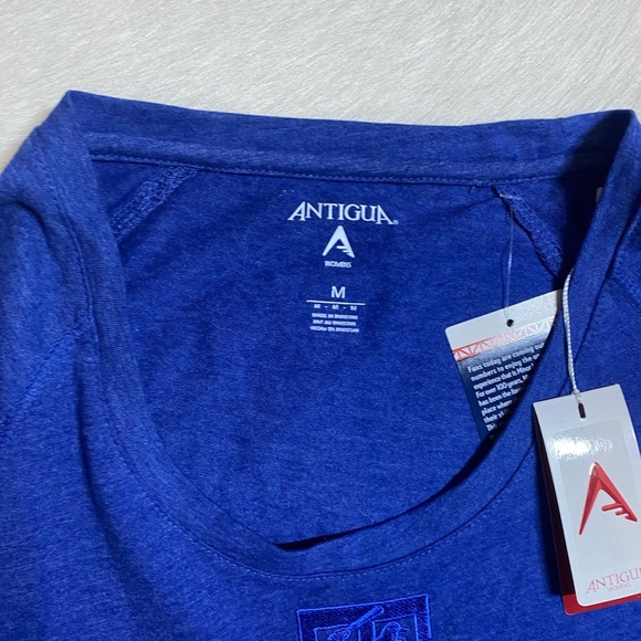 Women's Antigua Texas Rangers Notch Neck Top in royal blue - Picture 4 of 6